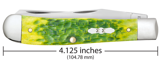 W.R. Case XX Knives Trapper Jigged Green Apple Bone 27860 Stainless Pocket Knife
