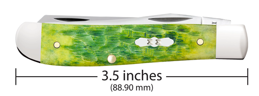W.R. Case XX Knives Mini Trapper Jigged Green Apple Bone 27861 Stainless Pocket Knife