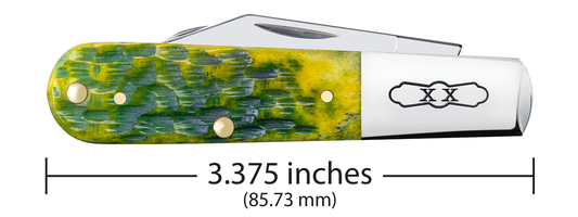 W.R. Case XX Knives Barlow Jigged Green Apple Bone 27865 Stainless Pocket Knife