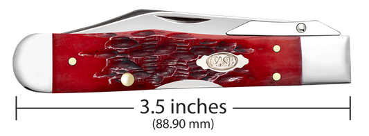 W.R. Case XX Knives Cheetah Cub Peach Seed Jig Dark Red Bone 31943 Carbon Steel Pocket Knife