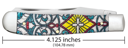 W.R. Case XX Knives Stained Glass Series Cross Trapper 38817 Natural Bone