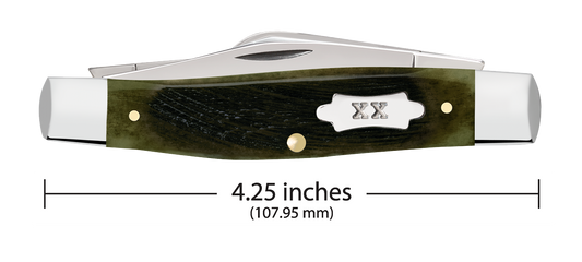 W.R. Case XX Knives Large Stockman Sawcut Olive Green Bone 39232 Stainless Pocket Knife
