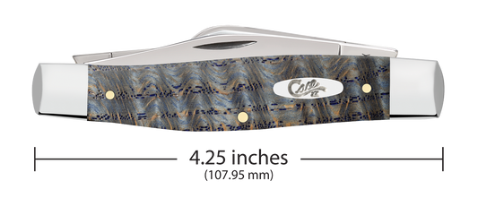 W.R. Case XX Knives Large Stockman Blue Curly Oak Wood 47493 Stainless Pocket Knife