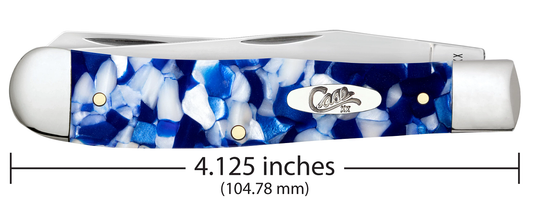 W.R. Case XX Knives Trapper 50720 Blue Crackle Kirinite Stainless Steel Pocket Knife