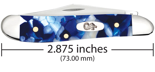 W.R. Case XX Knives Peanut 50723 Blue Crackle Kirinite Stainless Steel Pocket Knife