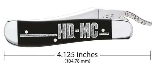 W.R. Case XX Knives Harley-Davidson Black Russlock 52242 Stainless Pocket Knife