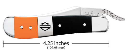 W.R. Case XX Knives Harley-Davidson Orange & Black Russlock 52245 Stainless