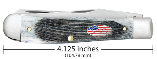W.R. Case XX Knives Trapper Stars & Stripes Gray Bone 53060 Stainless Pocket Knife