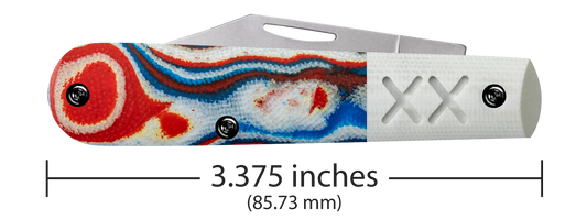 W.R. Case XX Knives Barlow XR Crossroads Red, White & Blue Burl G-10 S35VN Steel 53164 Pocket Knife
