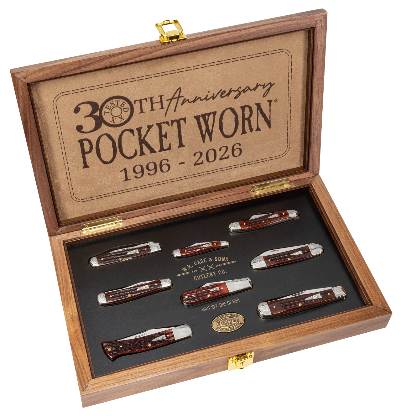 WR Case XX Knife Set Worn 30th Anniversary 55238 Mahogany Bone