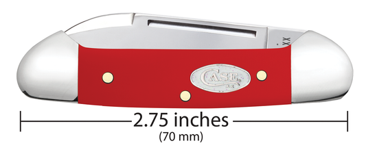 W.R. Case XX Knives Baby Butterbean 56985 White SparXX Knives Red Delrin Stainless Steel Pocket Knife