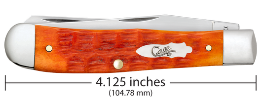 W.R. Case XX Knives Trapper Crandall Jig Tequila Sunrise Bone 57530 Stainless Pocket Knife