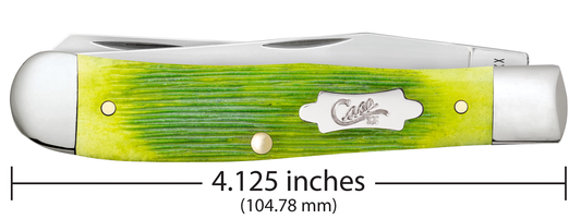 W.R. Case XX Knives Trapper 61040 Barnboard Jig Lime Green Bone Stainless Steel Pocket Knife