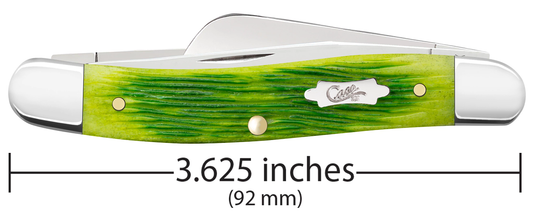 W.R. Case XX Knives Medium Stockman 61041 Barnboard Jig Lime Green Bone Stainless Steel Pocket Knife