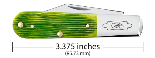 W.R. Case XX Knives Barlow 61045 Barnboard Jig Lime Green Bone Stainless Steel Pocket Knife