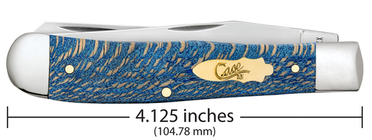 W.R. Case XX Knives Trapper Smooth Blue Sycamore Wood 63730 Stainless Pocket Knife