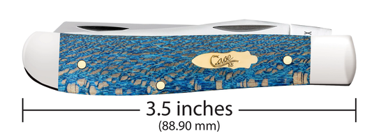 W.R. Case XX Knives Mini Trapper Smooth Blue Sycamore Wood 63731 Stainless Pocket Knife