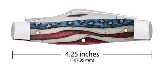 W.R. Case XX Knives Star Spangled Flag Large Stockman 64142 Stainless Pocket Knife