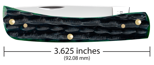 W.R. Case XX Knives Deep Canyon Hunter Green Bone Sodbuster Jr 75832 Pocket Knife