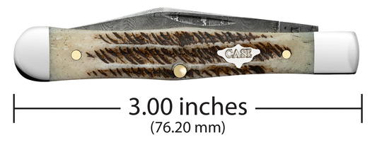 W.R. Case XX Knives Swell Center Jack 77462 Damascus Vintage Bone 1/1400 Pocket Knife