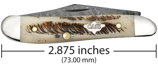 W.R. Case XX Knives Peanut 77467 Damascus Vintage Bone 1/1400 Pocket Knife