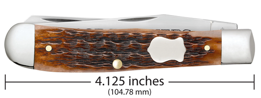 W.R. Case XX Knives Trapper 79410 Brothers Jig Brown Bone Stainless Steel Pocket Knife