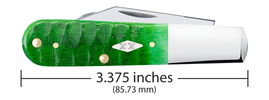 W.R. Case XX Knives Barlow 1st Run Gator Jig Bright Green Bone 81443 Stainless 1/250 Pocket Knife