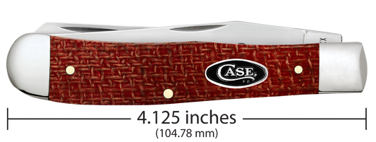 W.R. Case XX Knives Trapper 1st Run Dark Red Burlap Micarta 82270 Carbon Steel 1/250 Pocket Knife