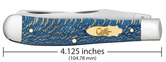 W.R. Case XX Knives Trapper Smooth 1st Run Blue Sycamore Wood 93730 Stainless 1/250 Pocket Knife