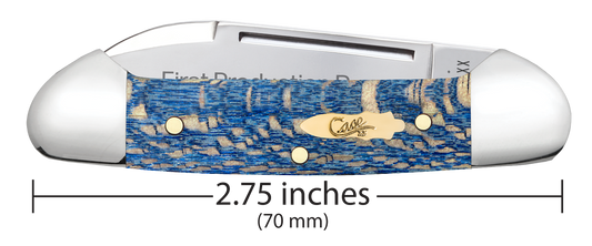 W.R. Case XX Knives Butterbean Smooth 1st Run Blue Sycamore Wood 93733 Stainless 1/250 Pocket Knife