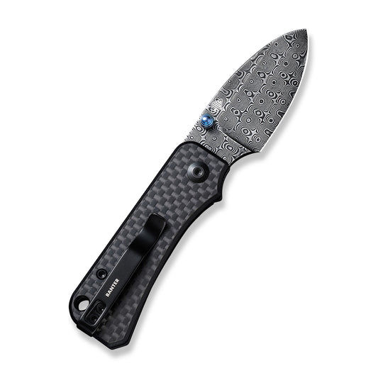 CIVIVI Knives™ Baby Banter Liner Lock C19068S-DS1 Black Twill Carbon Fiber & Black G10 Damascus Pocket Knife
