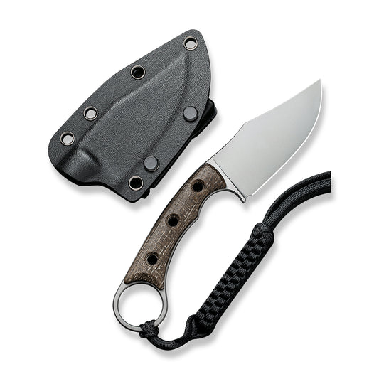 CIVIVI Knivesโข Midwatch Fixed Blade C20059B-2 Brown Burlap Micarta N690 Stainless Steel Knife