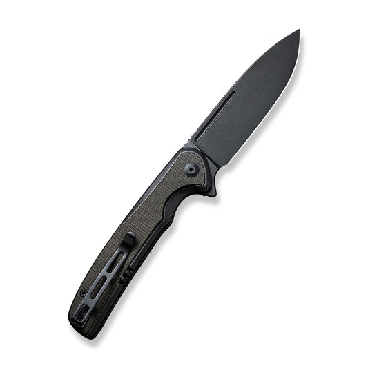 CIVIVI Knives™ Voltaic Frame Lock C20060-3 Dark Green Micarta and Black Stainless Steel 14C28N Stainless Steel Pocket Knife