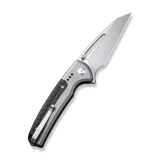 CIVIVI Knives™ Sentinel Strike Button Lock C22025B-2 Gray Aluminum and Black FRN K110 Semi-Stainless Steel Pocket Knife
