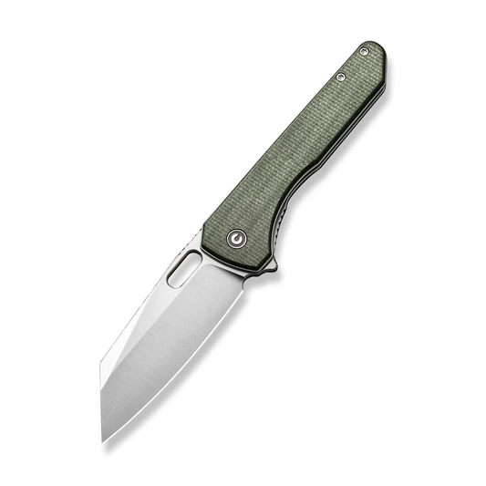 CIVIVI Knives™ Nugz Liner Lock C23060-2 Green Canvas Micarta 14C28N Stainless Steel Pocket Knife
