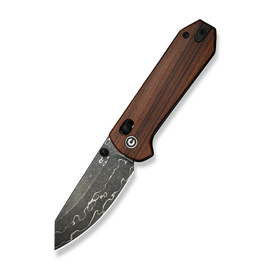 CIVIVI Knivesβ’ Yonder Crossbar Lock C23073B-DS1 Guibourtia Wood Damascus Steel Pocket Knife