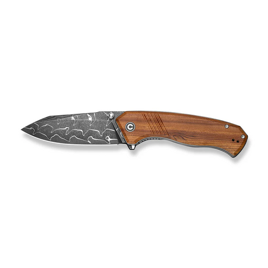 CIVIVI Knives™ Placoid Liner Lock C23079-DS1 Guibourtia Wood Damascus Steel Pocket Knife