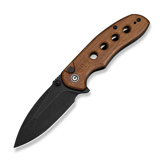 CIVIVI Knives™ Triptych Button Lock C23085B-3 Guibourtia Wood 14C28N Stainless Steel Pocket Knife