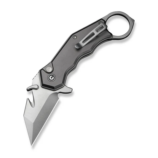 CIVIVI Knives™ Amaroq Button Lock Karambit C24018-1 Gray Anodized Aluminum Nitro-V Stainless Steel Pocket Knife