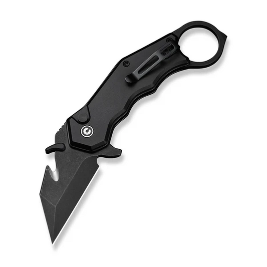 CIVIVI Knives™ Amaroq Button Lock Karambit C24018-2 Black Anodized Aluminum Nitro-V Stainless Steel Pocket Knife