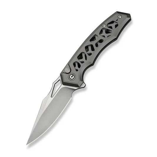 CIVIVI Knives™ Anaaki Button Lock C24039-2 Gray Anodized Aluminum Nitro-V Stainless Steel Pocket Knife