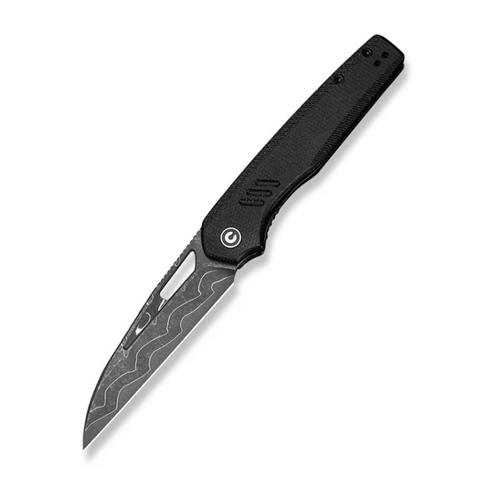 CIVIVI Knives™ Guile Liner Lock C24062B-DS1 Black Canvas Micarta Damascus Steel Pocket Knife