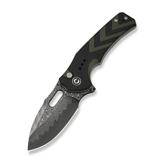 CIVIVI Knives™ Vexron Button Lock C24066-DS1 Black & Green G10 Damascus Steel Pocket Knife