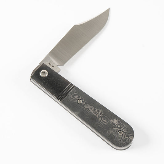 Jack Wolf Knives™ Big Bro Barlow BIGBR-02-FC-BLK-DUN Black Dunes Fat Carbon Fiber S90V Stainless Steel Pocket Knife