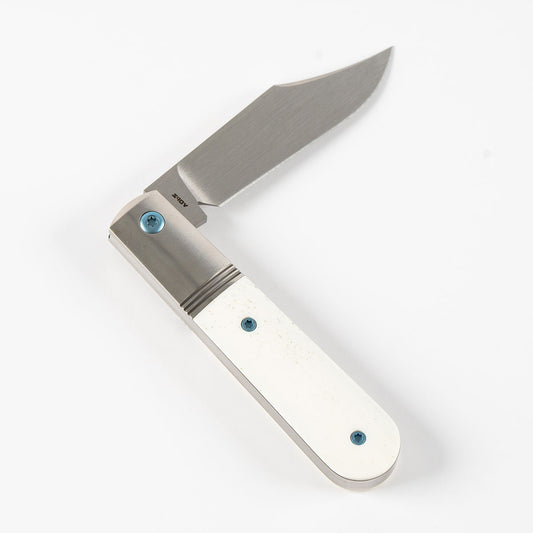 Jack Wolf Knives™ Big Bro Barlow BIGBR-02-SM-WHT-BNE Smooth White Bone S90V Stainless Steel Pocket Knife
