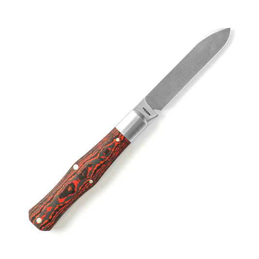 Jack Wolf Knivesโข Gateway Coffin COFFI-01-FC-LAVA Lava Flow Fat Carbon Sandvik 14C28N Stainless Steel Pocket Knife