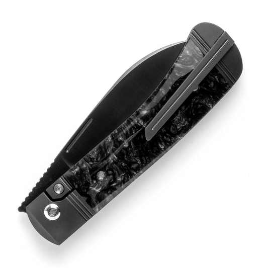 Jack Wolf Knives™ Diamondback Jack DIAMO-01-KIR-BLK-ICE Black Ice Kirinite S90V Stainless Steel Pocket Knife