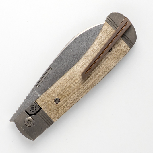 Jack Wolf Knives™ Diamondback Jack DIAMO-01-LIN-MIC-GRN Green Linen Micarta S90V Stainless Steel Pocket Knife