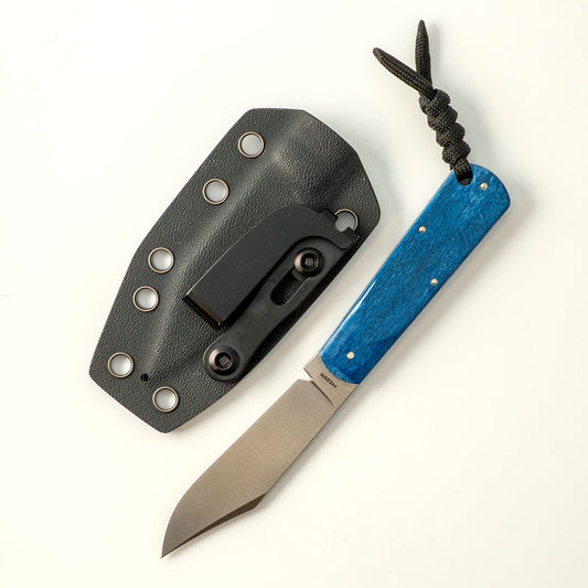 Jack Wolf Knives™ Gateway FIXedc GATEW-FX-01-SAW-BLU-BON Blue Bone Sandvik 14C28N Stainless Steel Knife