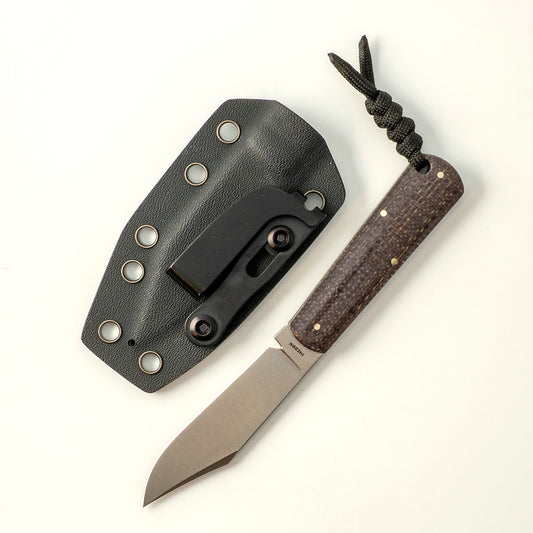 Jack Wolf Knives™ Gateway FIXedc GATEW-FX-01-VIB-JUT-BIS Jute Bison Vibe Composite Sandvik 14C28N Stainless Steel Knife